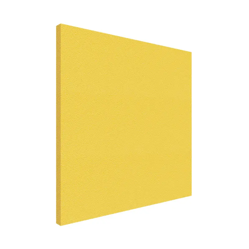 Yellow acoustic panel on a white background