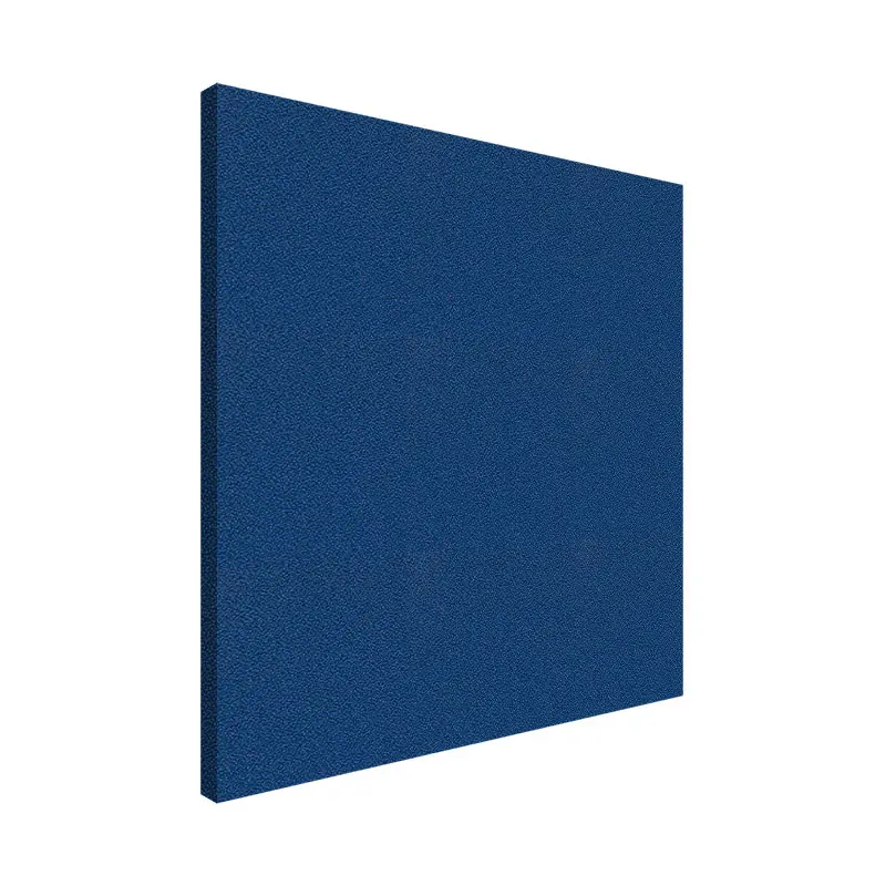Blue acoustic foam panel on a white background