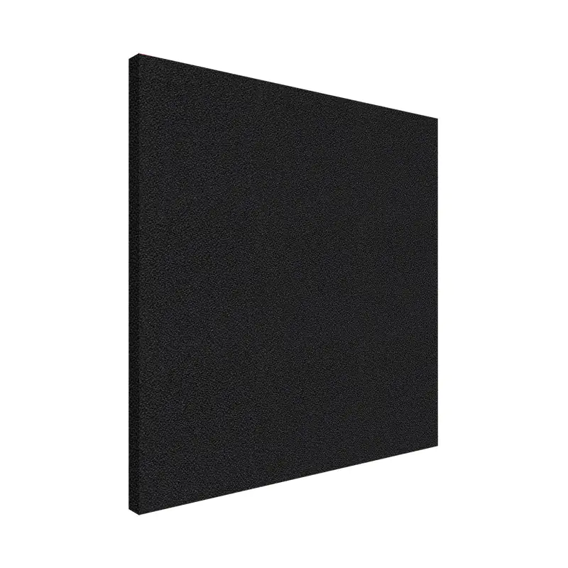 Black acoustic foam panel on a white background