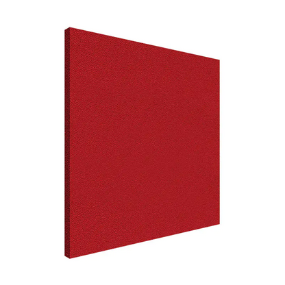 Red acoustic foam panel on a white background